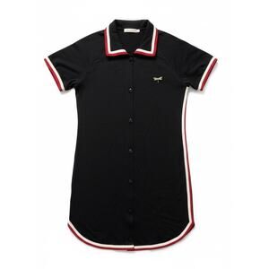 Red Valentino Shirt Dress Womens Small Black Athleisure Tenniscore Activewear